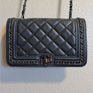 Quilted Black Leather Chain Bag